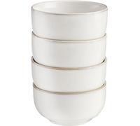 Cooks Professional Set of 4 Nordic Dipping Bowls with Reactive Glaze | 11cm Small Modern Stylish Ceramic Stoneware Side or Dip Bowls | Microwave, Dishwasher, Oven & Freezer Safe Dinnerware | White