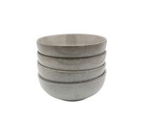 Cooks Professional Set of 4 Nordic Cereal Bowls with Reactive Glaze | 16cm Large Modern Stylish Ceramic Stoneware Soup or Dessert Bowls | Microwave, Dishwasher, Oven & Freezer Safe Dinnerware | Grey