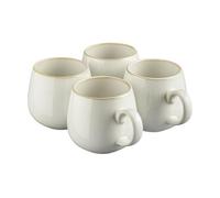 Cooks Professional Set of 4 Nordic Stoneware Mugs 350ml with Reactive Glaze | Large Capacity, Modern & Stylish, Ceramic Tea, Coffee, Hot Chocolate, Hot Drink Cups, Dishwasher & Microwave Safe | White