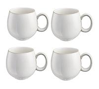 Cooks Professional Set of 4 Nordic Stoneware Mugs 490ml with Reactive Glaze | X-Large Capacity, Modern & Stylish, Ceramic Tea, Coffee, Hot Chocolate Drink Cups, Dishwasher & Microwave Safe | White