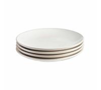 Cooks Professional Set of 4 Nordic Side Plates with Reactive Glaze | 20cm Modern Stylish Ceramic Stoneware Plates | Microwave, Dishwasher, Oven & Freezer Safe Dinnerware | White