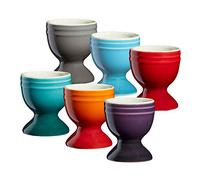 Stoneware Egg Cups Set of 6 Coloured Breakfast Dinnerware Cooks Professional