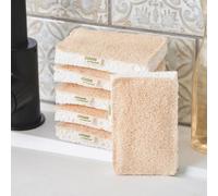 Cooks Professional Set of 6 Eco Scourer Sponges | Biodegradable & Compostable Multipurpose Cleaning Sponge for Kitchen, Bathroom, Household | 100% Natural Cellulose & Loofah | Plastic Free |