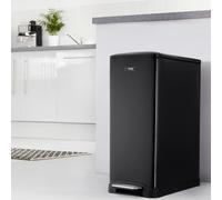 Cooks Professional Slimline Dual Compartment Pedal Bin 50L with Soft Close Lid in Black Cooks Professional Black