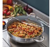 Cooks Professional Stainless Steel Sauté Pan 30cm Non-Stick with Lid for All Hobs in Silver Cooks Professional Silver