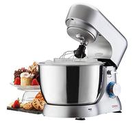 Cooks Professional Stand Mixer 1000W with 8 Speeds & 4.5L Mixing Bowl | Pulse Function, Splash Guard, Whisk, Beater & Dough Hook, Electric Kitchen Mixer for Cakes, Bread, Baking | Silver
