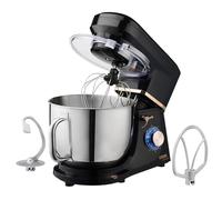 Cooks Professional Stand Mixer 1200W with 6 Speeds & 7L S-Steel Mixing Bowl | Pulse Function, Splash Guard, Whisk, Beater & Dough Hook, Electric Kitchen Mixer for Cakes, Bread, Baking | Black & Rose Gold