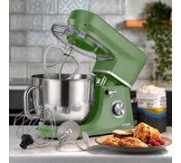 Cooks Professional Stand Mixer 1200W with 6 Speeds & Pulse Function, 7L Stainless Steel Mixing Bowl, Splash Guard, Whisk, Beater & Dough Hook | Electric Kitchen Mixer for Cakes, Bread, Baking | Green