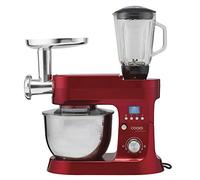 Cooks Professional Stand Mixer & Mincer 1200W | Electric Food Mixer with Pulse Setting | 6.2 Litre Stainless Steel Bowl | Blending Jug, Dough Hook, Whisk, Beater & Splash Guard | Black/Rose Gold