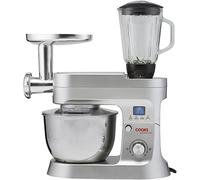 Cooks Professional Stand Mixer & Mincer 1200W | Electric Food Mixer with Pulse Setting | 6.2 Litre Stainless Steel Bowl | Blending Jug, Dough Hook, Whisk, Beater & Splash Guard | Silver