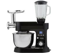 Cooks Professional Stand Mixer & Mincer 1200W | Electric Food Mixer with Pulse Setting | 6.2 Litre Stainless Steel Bowl | Blending Jug, Dough Hook, Whisk, Beater & Splash Guard | Black