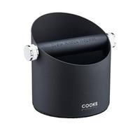 Cooks Professional Steel Espresso Knock Box | Coffee Grounds Bin | Black | Stainless-Steel Container with Non-Slip Base & Removable Silicone Coated Barista Bar for Mess-Free Disposal