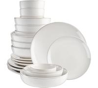 Cooks Professional Stoneware Dinner Set Nordic Kitchen Crockery Plate Bowl Mug Dish 20 Piece White