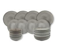 Cooks Professional Stoneware Dinner Set Nordic Kitchen Crockery Plate Bowl Mug Dishes 16 Piece Grey