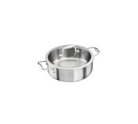 Cooks Professional Tri-Ply Saute Pan With Lid & Helper Handle - Compatible With All Hobs & Oven Safe - 24Cm