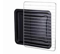 Cooks Professional Wire Rack and Baking Tray for 28L Mini Oven - Spare Replacement Part - Versatile Enamel-Coated Iron Tray & Stainless Steel Rack