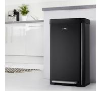 Kitchen Rubbish Waste Bin Recycling Wide Single Pedal 65L Black Cooks Professional Black One Size