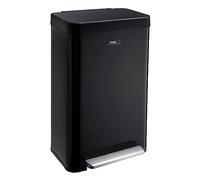 Cooks Professional X-Large Pedal Bin 65L with Single Pedal Operation | XL Wide Single Compartment Stainless Steel Kitchen Recycling or Waste Dustbin with Soft Close Lid & Removable Inner | Black