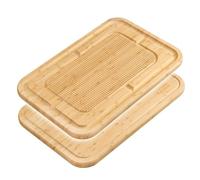 Cooks Professional X-Large Reversible Bamboo Carving and Chopping Board with Juice Groove, Smooth & Spiked Side | Dual-Sided Antibacterial Non-Porous Wooden Cutting Boards or Serving Tray | 60 x 40cm