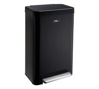 Cooks Professional XL Pedal Bin 65L | Wide Single Compartment Stainless Steel Kitchen or Office Dustbin for Recycling or Waste with Single Pedal Operation, Soft Close Lid & Removable Inner | Black