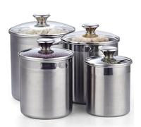 Cooks Standard 02553 4-Piece Canister Set, 18-10 Steel, Stainless Steel