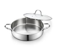 Cooks Standard 5.5-Quart Multi-Ply Clad Stainless Steel Deep Sauté Pan, 12-inch Frying Pan, Large Skillet with Lid Chef Induction Cookware, Stay-Cool Handle