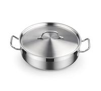 Cooks Standard Deep Sauté Pan with Lid, 4-Quart Professional Deep Frying Pan 18/10 Stainless Steel Chef’s All Purpose Pan with Cover, Compatible with All Stovetops