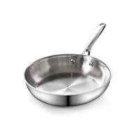 Cooks Standard Frying Pan Stainless Steel, 8-Inch Multi-Ply Clad Wok Stir Fry Pan Kitchen Skillet, Silver