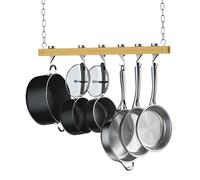 Cooks Standard NC-00269 Standard, Single Bar, 36-Inch Ceiling Mounted Wooden Pot Rack, Brown