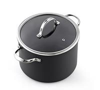 Cooks Standard Stockpot Dutch Oven Casserole with Glass Lid, 8-Quart Classic Hard Anodized Nonstick Soup Pot, Black