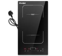 Cooksir Plug in Induction Hob 2 Zone, 30CM Electric Induction Hob, Flexible Combined Zone, Built-in 2800W, 2 Ring Electric Hob, 9 Power Levels, Safety Lock, 99-Min Timer, Slider Touch Control, 230V