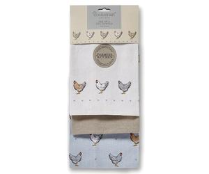 Cooksmart 3 Pack 100% Cotton Kitchen Tea Towels│45cm x 65cm│Farmers Kitchen