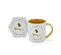 Cooksmart British Designed 3D Mug Gift with Coaster | Animal Mug for A Great Novelty Gift | 3D Animal Mug Great for Fathers Day, Mothers Day, Birthdays. Bee Set