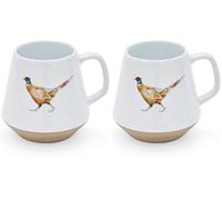 Cooksmart British Designed Ceramic Mug | Large Coffee and Tea Cup for Home or Work | Hot Drinks Mug - Pheasant (Pack of 2)