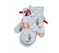 British Designed Christmas Gauntlet Oven Gloves | Festive oven Gloves For All Type of Kitchens | Oven Mitts For Men & Women - Christmas On The Farm