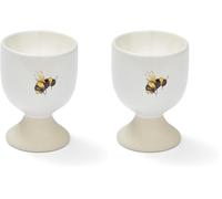 Cooksmart British Designed Egg Cups | Ceramic Egg Cup for Breakfast | Egg Poacher Cups for All Types of Kitchen - Bumble Bees (Pack of 2)