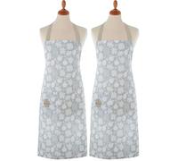 Cooksmart British Designed Kitchen Aprons For Women | 100% Cotton Kitchen Apron With Pockets | Modern Designed Cooking Aprons For Women All Types Of Kitchens (Pack of 2)