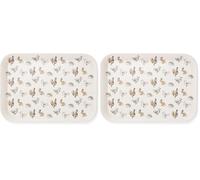 Cooksmart British Designed Large Serving Tray | Dinner Tray For Multiple Uses Around The Home | Trays For Food Serving Or Drinks Serving - Country Animals (Pack of 2)
