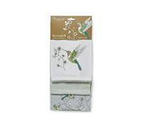 Cooksmart British Designed Pack of 3 Tea Towels | Luxury Tea Towels for Kitchen | Modern Designed Tea Towel Set - Hummingbirds