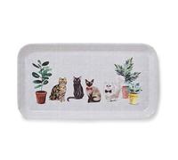 Cooksmart British Designed Small Serving Tray | Dinner Tray For Multiple Uses Around The Home | Trays For Food Serving Or Drinks Serving (Curious Cats - S)