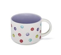Cooksmart British Designed Stacking Coffee Mug | Ceramic Coffee Mugs For Home or Work | Large Mugs For Hot Drinks | Tea And Coffee Cups - Spotty Dotty