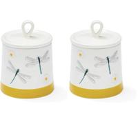 Cooksmart British Designed Sugar Bowl with Lid | Ceramic Sugar Pot with Modern Designs | Sugar Bowls with Lids Perfect for Any Kitchen - English Meadow (Pack of 2)