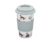Cooksmart British Designed Travel Cup with Silicone Band | Travel Mugs for Hot Drinks Perfect for On The Go | Hot Drinks Travel Mug with Lovely Designs - Curious Cats