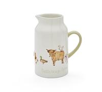 Cooksmart British Designed 1 Pint Milk Jug | Ceramic Milk Jug for All Type of Kitchens | Traditional Ceramic Jug for Milk or Cream - Buttercup Farm