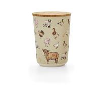 Cooksmart British Designed Kitchen Canisters With Bamboo Lid | Kitchen Storage Canisters For Modern Kitchens | Tea Coffee and Sugar Canisters Set For All Types Of Kitchens (Buttercup Farm - 2212)