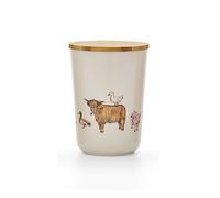 Cooksmart British Designed Kitchen Canisters With Bamboo Lid | Kitchen Storage Canisters For Modern Kitchens | Tea Coffee and Sugar Canisters Set For All Types Of Kitchens (Buttercup Farm - 2214)