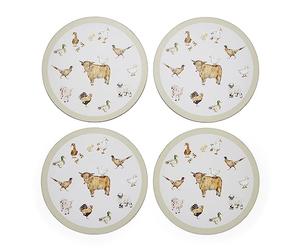Cooksmart Buttercup Farm Pack of 4 Table Placemats for Dining Tables | British Designed, Heat Resistant Surface, Table Protection, Easy Clean, Dining Accessory, Kitchen Use, Everyday Meals