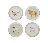 Cooksmart Buttercup Farm Set Of 4 Round Coasters
