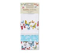 Cooksmart Butterfly Tea Towels, Cotton, Multi-Colour, Pack of 3