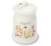 Cooksmart Ceramic Sugar Canister | Tea Coffee Sugar Canisters (Bee Happy)